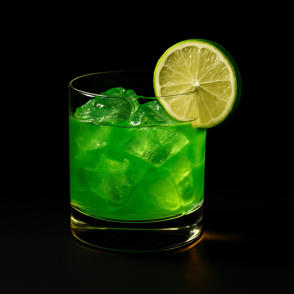 Incredible Hulk cocktail served in a rocks