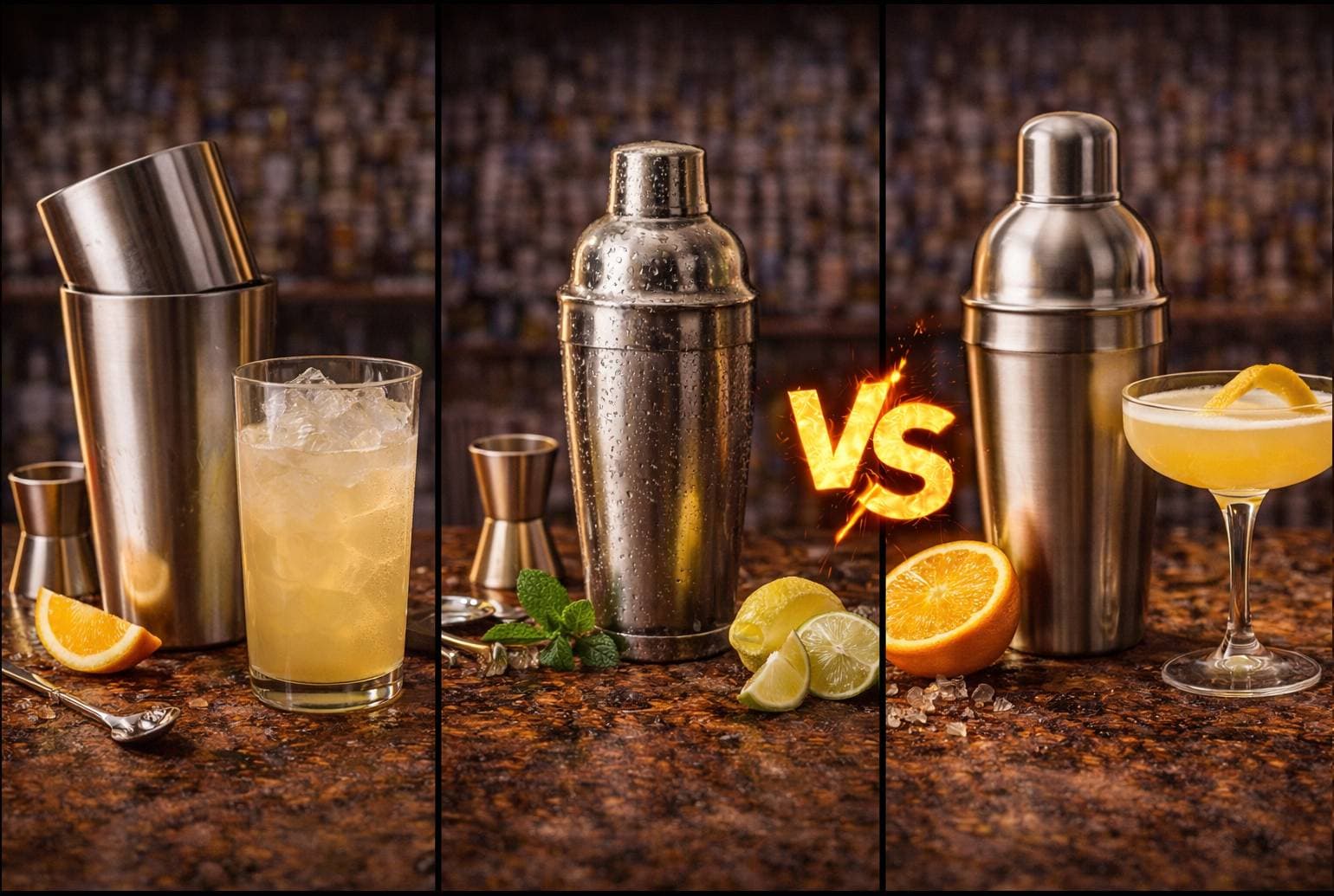 Shakers à Cocktails — Boston vs. Cobbler vs. Français et Pourquoi C'est Important