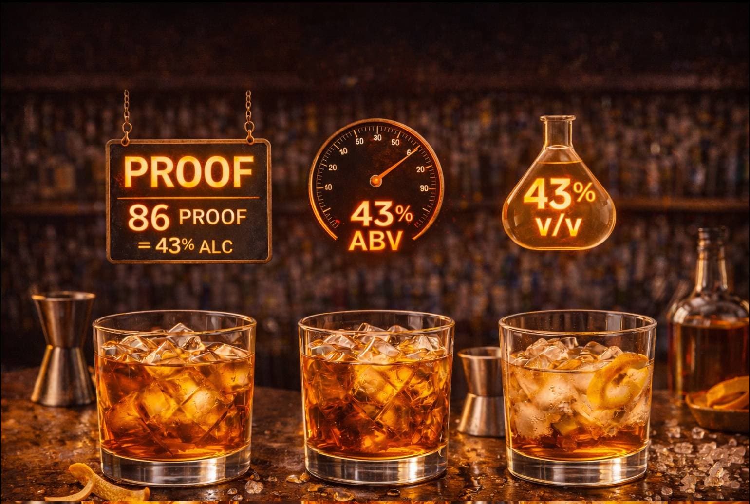 ¿Qué es Proof vs. ABV vs. v/v? — Una Referencia Rápida